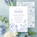 Search for blue flowers bridal shower invitations Calligraphy