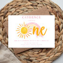 Search for sunshine 1st birthday invitations Rainbow party