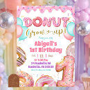 Search for donut birthday invitations Baby girl