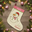 Search for snowman christmas stockings Pink