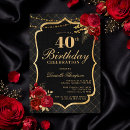 Search for red and black 40th birthday invitations Gold