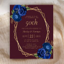 Search for royal blue anniversary party invitations Fiftieth