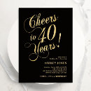 Search for men 40th birthday invitations Elegant