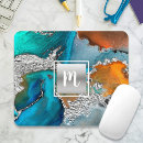 Recherche de argent turquoise tapis souris Monogramme