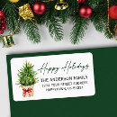 Search for pine trees return address labels Watercolor pine tree