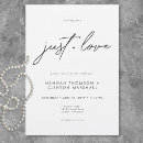 Search for nothing fancy just love wedding invitations Black and white