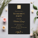 Search for employee party invitations Black and gold