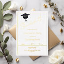 Recherche de luxe noir et or invitations Diplômé