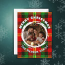 Search for plaid pattern postcards Merry christmas