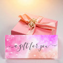 Search for nail technician business gift certificates Pink