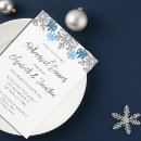 Search for snowflakes rehearsal dinner invitations Blue