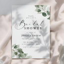 Search for green leaves bridal shower invitations Watercolor