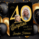 Search for 2 photos birthday invitations Black and gold
