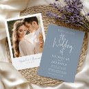 Search for dusty blue wedding invitations Simple elegant calligraphy script