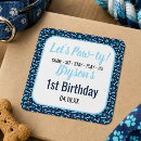 Search for blue paw print stickers Dog birthday