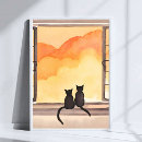 Search for cat silhouette posters Sunset