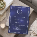Search for monogram birthday invitations Navy blue