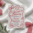 Search for special delivery baby shower invitations Hand drawn