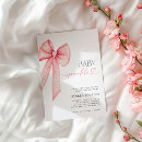 Search for bow baby girl shower invitations Script calligraphy