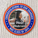 Search for blue orange buttons Graduation