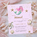 Search for pink mermaid baby shower invitations Ocean animals