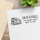Search for reading book rubber stamps Simple