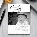 Search for funny 60th birthday invitations Black and white