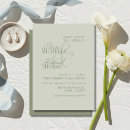 Recherche de vert sauge mariage invitations Simple minimaliste
