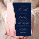 Search for navy blue and blush pink wedding invitations Trendy