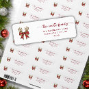 Search for red bow return address labels Minimalist