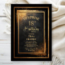 Search for black 18th birthday invitations Gold
