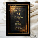 Search for surprise 21st birthday invitations Black and gold