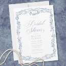 Search for blue floral border invitations Traditional