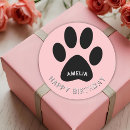 Search for pink paw print stickers Birthday