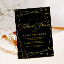 Search for black tie dinner party invitations Black and gold