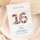Search for modern sweet 16 invitations Floral