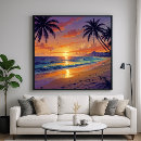 Search for beach at sunset art Waves