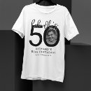 Search for 50th birthday for him tshirts Black and white