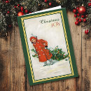 Search for vintage little girl christmas cards Holly