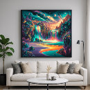 Search for abstract waterfall art Colourful