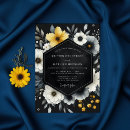 Search for black white yellow wedding invitations Botanical