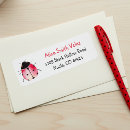 Search for cute ladybug return address labels Red and black