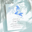 Search for watercolor mermaid invitations Blue