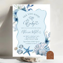 Recherche de coquillages bleus invitations Future maman