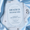 Search for denim and diamonds party invitations Elegant