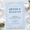 Search for denim and diamonds birthday invitations Western
