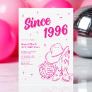 Search for cowboy 30th birthday invitations Pink