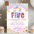 Search for unicorns rainbows birthday invitations For her