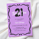 Search for purple 21st birthday invitations Chic