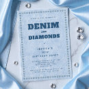 Search for denim and diamonds birthday invitations Western